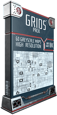 Here is a pack of 60 textures maps for Cinema 4D and Octane for sparkling sci-fi renders! Jail your models with these grids or use them as alpha or masks to get amazing textures!