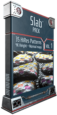 The Slab Pack Vol. 1 library is excellent to forge metallic slabs and sculpt them giving with that depth you need. Grab the pack to give out to your models the final details with some very exclusive and engaging patterns. This is your chance to up your visuals!