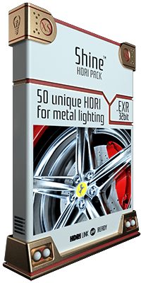 50 HDRI maps designed to make your metals look awesome! Light your scene with these HDRIs and bring out the best in your metallic surfaces. Reflect on the metal surfaces of your 3D model and boost their beauty with crisp and accurate reflections. Use the light to sculpt metals and any other reflective surface, from hard plastics to ceramics and so on.