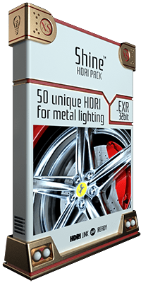 50 HDRI maps designed to make your metals look awesome! Light your scene with these HDRIs and bring out the best in your metallic surfaces. Reflect on the metal surfaces of your 3D model and boost their beauty with crisp and accurate reflections. Use the light to sculpt metals and any other reflective surface, from hard plastics to ceramics and so on.