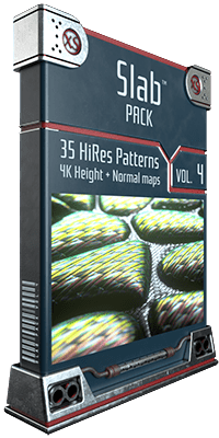 The Slab Pack Vol. 4 library is excellent to forge metallic slabs and sculpt them giving with that depth you need.  You can tile them in a lot of props, environments, and even characters! There is a big variation from very clean to super complex.